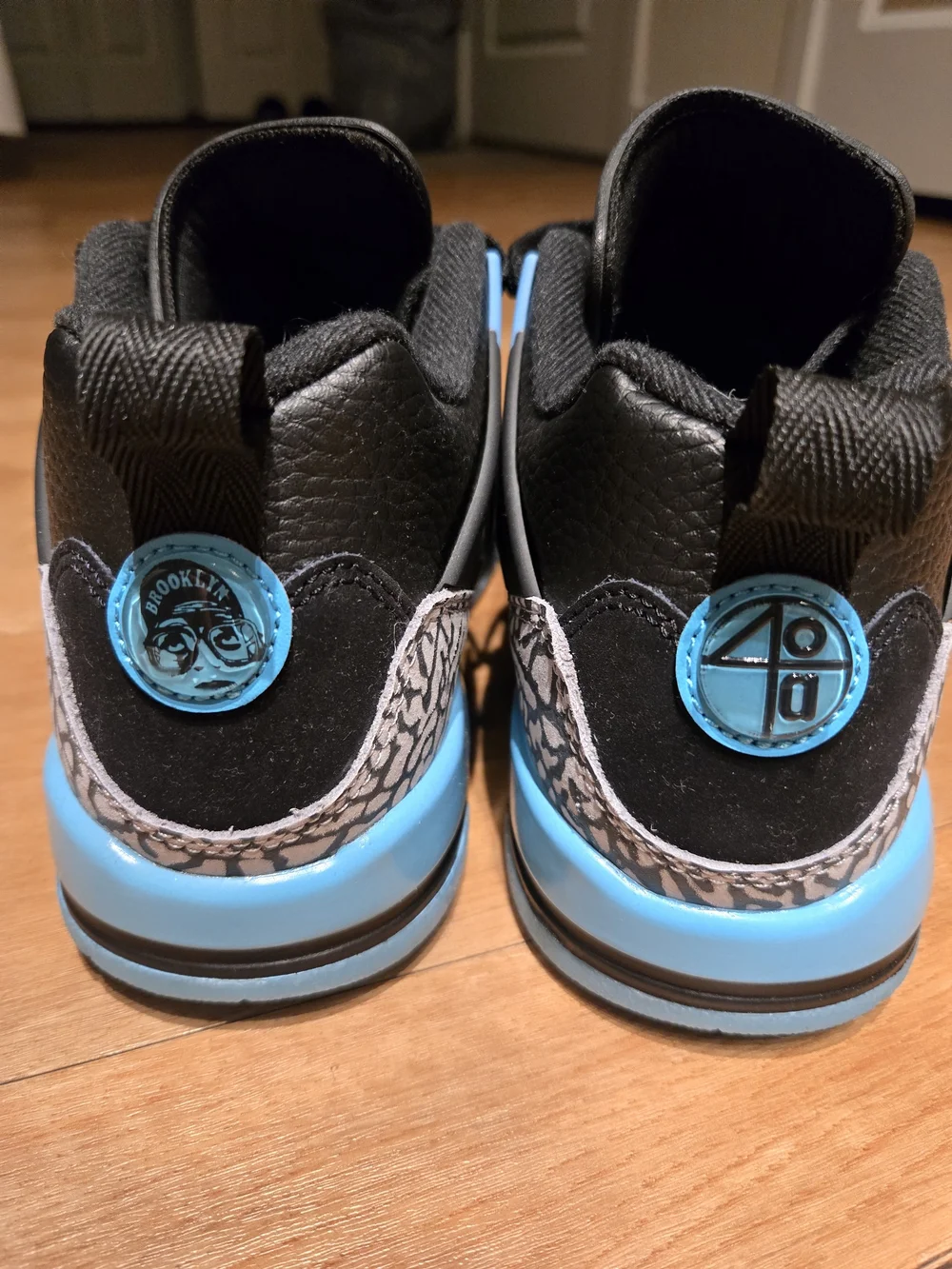 Kids Black and Blue Basketball Sneakers